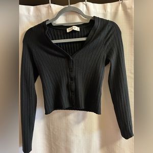 Cropped button up sweater